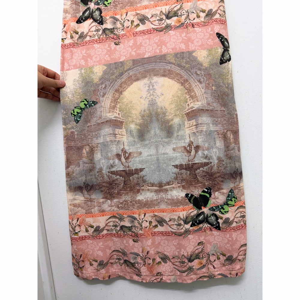 Alice + Olivia Versailles Delora Strapless Maxi Dress Pink Butterfly 2 - Picture 6 of 16